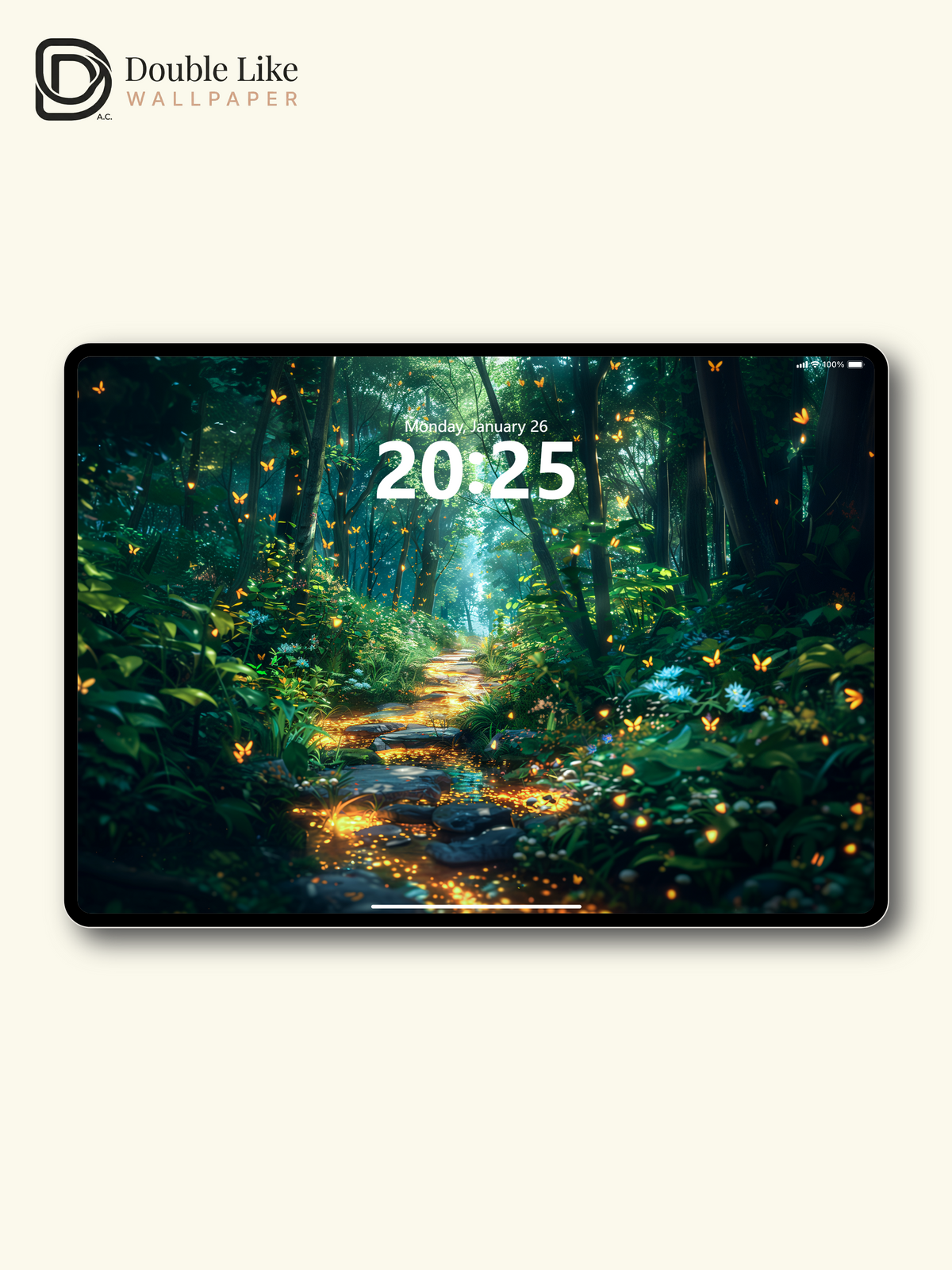 Enchanted Butterfly Forest Glowing Path Fantasy Wallpaper Pack [#WGF060]