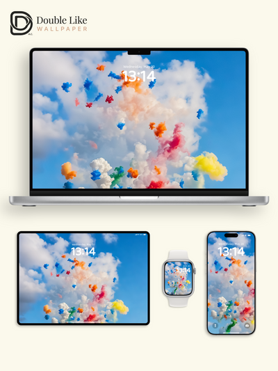 Vibrant Colorful Smoke Clouds Creative Aesthetic Sky Blue Wallpaper Pack [#ZMY421]