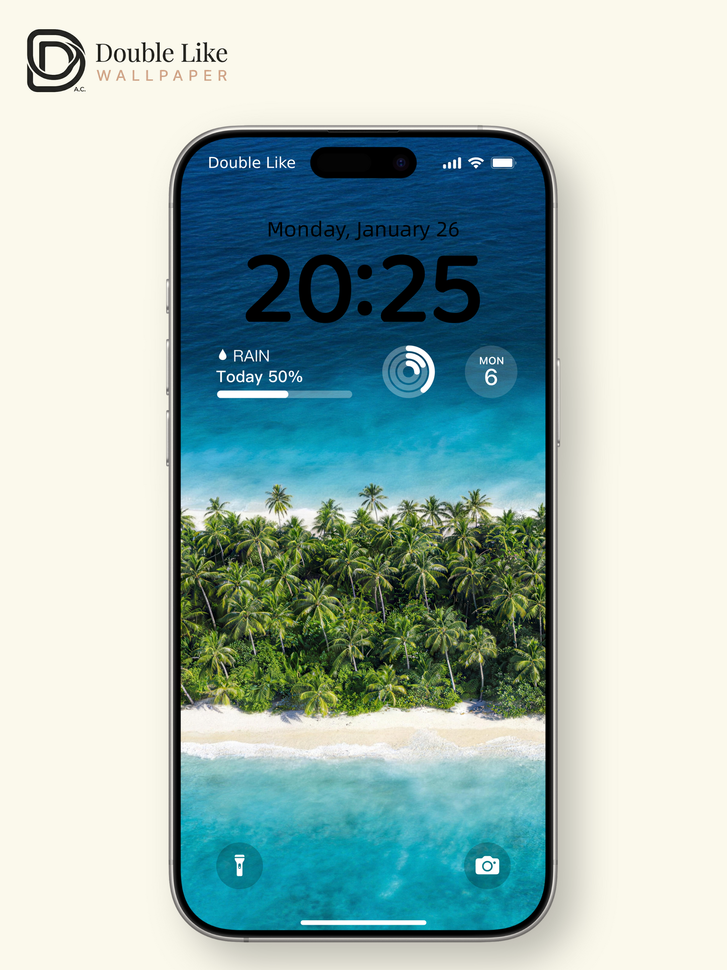 Turquoise Ocean Coconut Island Healing Landscape Wallpaper Pack [#LFHL30502]
