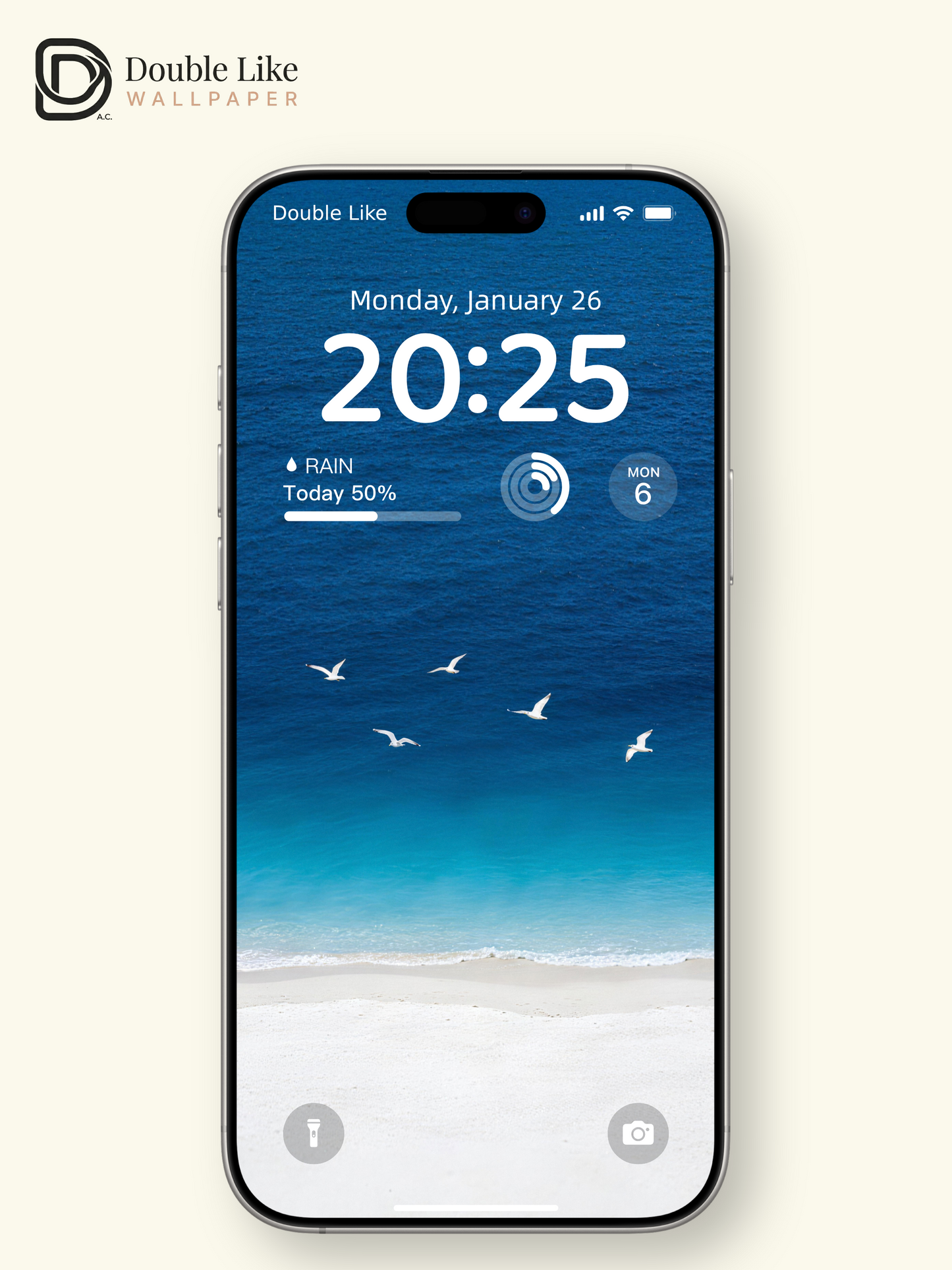 Blue Ocean Seagull Minimal Calming Beach Wallpaper Pack [#LFHL30310]
