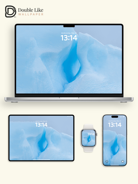 Glacial Blue Iceberg Crevasse Minimalist Polar Aesthetic Wallpaper Pack [#ZMY229]