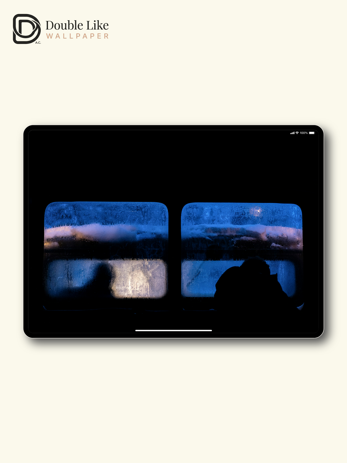Dark Blue Frosty Bus Window Night Minimalist Aesthetic Wallpaper Pack [#ZMY529]