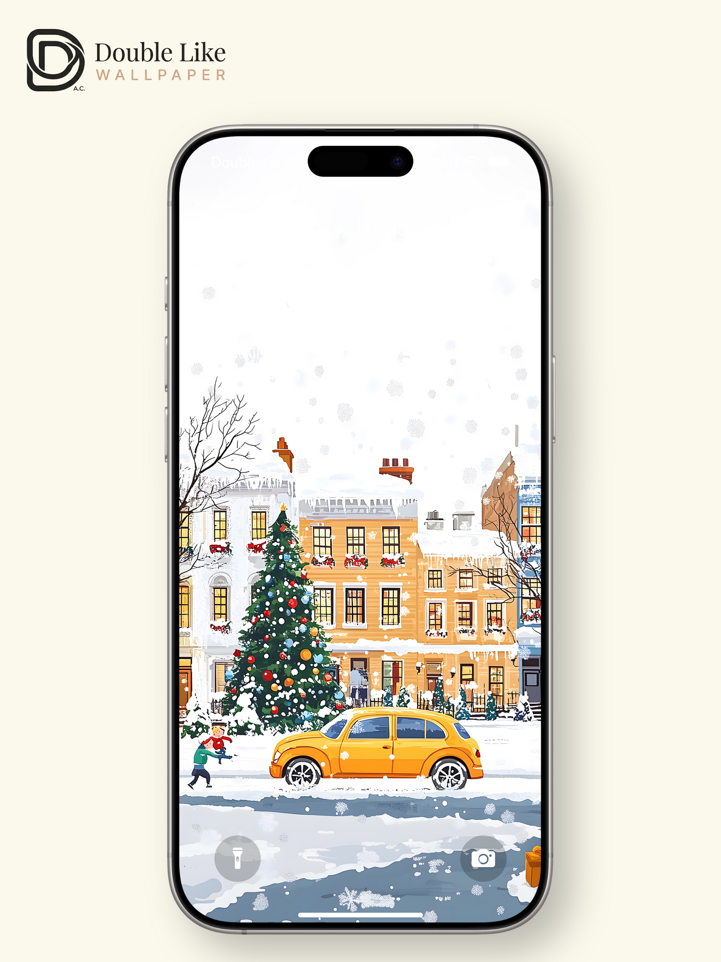 Cozy Christmas Town Snow Street Illustration Aesthetic Wallpaper Pack [#WGF077]