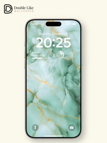 Luxury Emerald Jade Green Gold Vein Marble Texture Aesthetic Wallpaper Pack [#ZMY039]