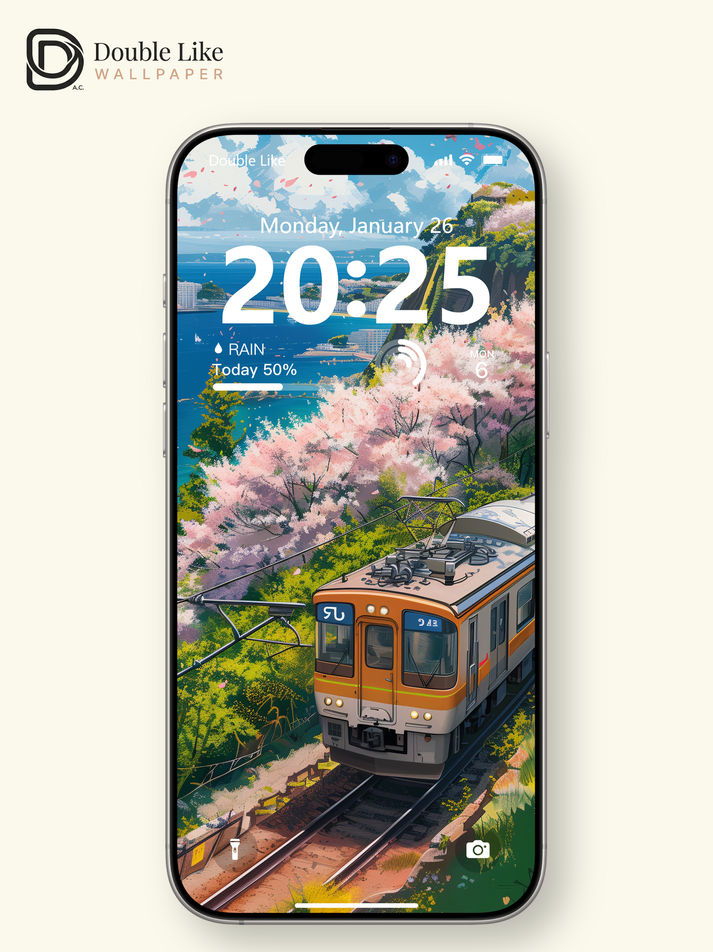 Spring Cherry Blossom Seaside Train Anime Aesthetic Wallpaper Pack [#WGF042]