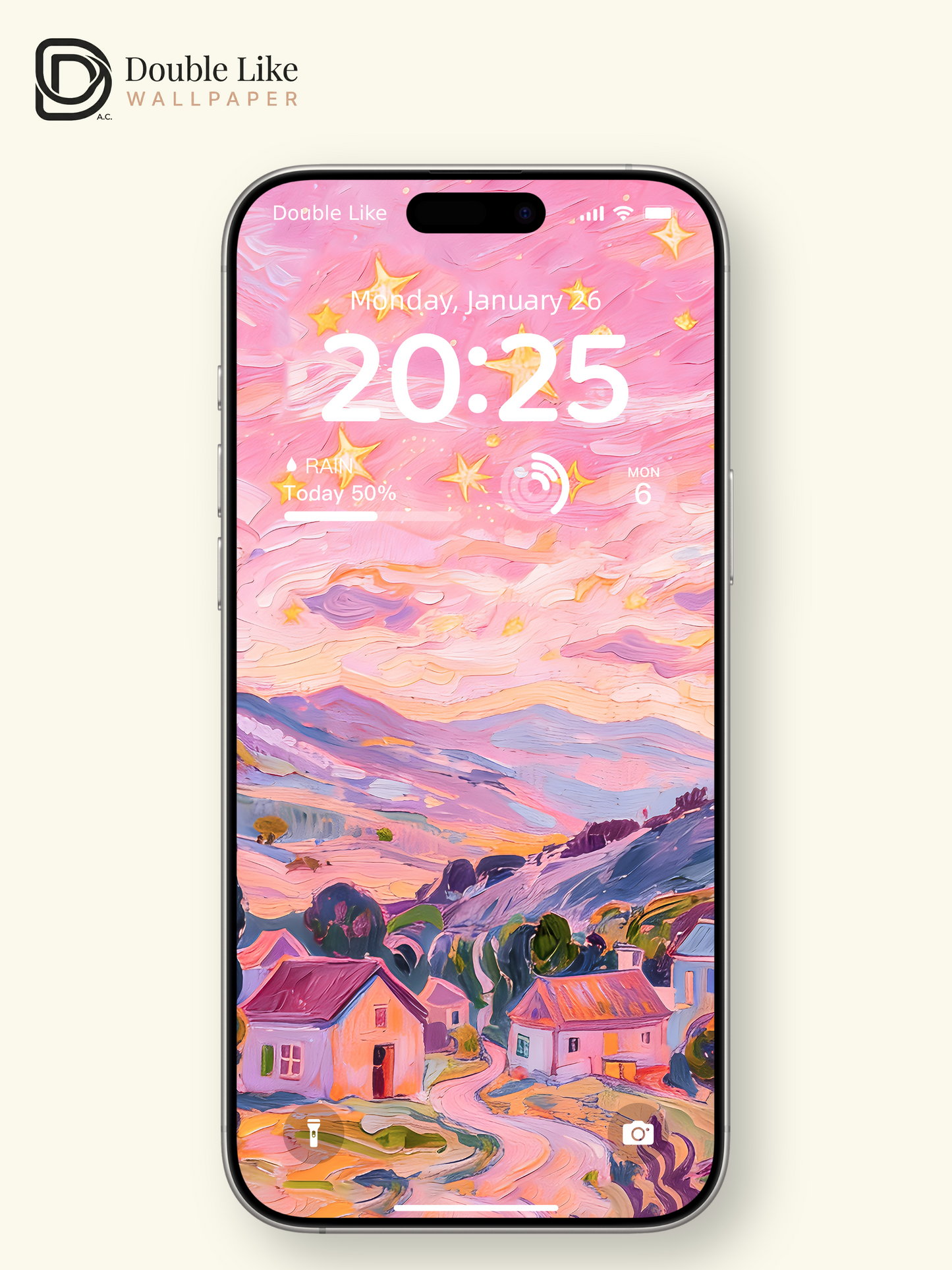 Dreamy Pastel Pink Starry Sky Van Gogh Style Oil Painting Wallpaper Pack [#ZMY483]
