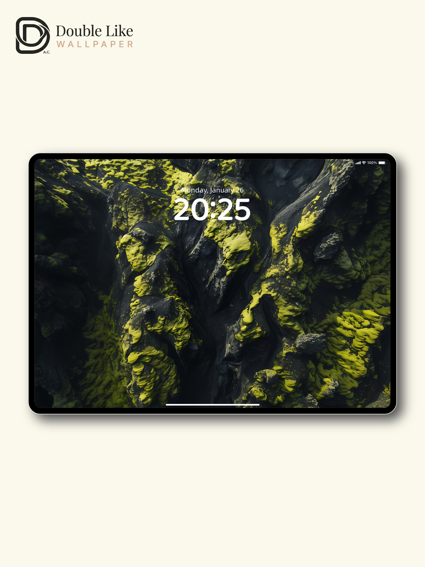 Abstract Green Moss Volcanic Rock Minimal Wallpaper Pack [#ZJY443]