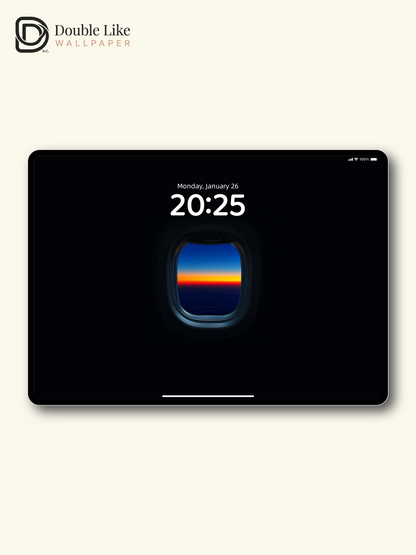 Airplane Window Sunset Minimal Dark Aesthetic Wallpaper Pack [#ZJY205]