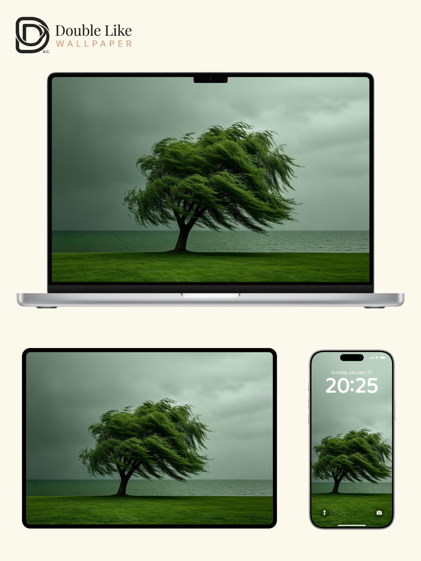 Moody Stormy Sky Lone Tree Landscape Aesthetic Wallpaper Pack [#LFHL30618]