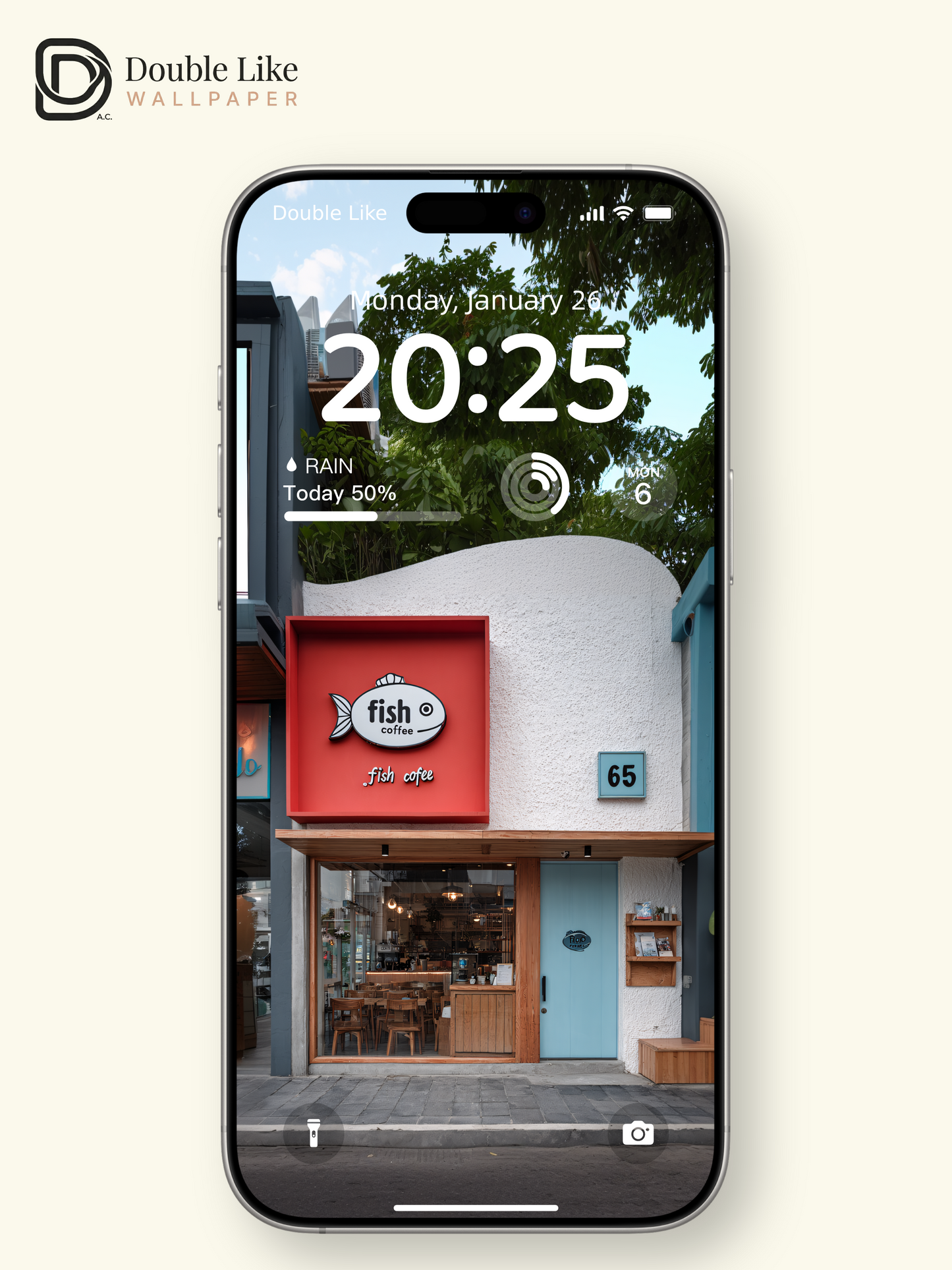 Cozy Corner Fish Coffee Shop Street Aesthetic Wallpaper Pack [#JJ1411]