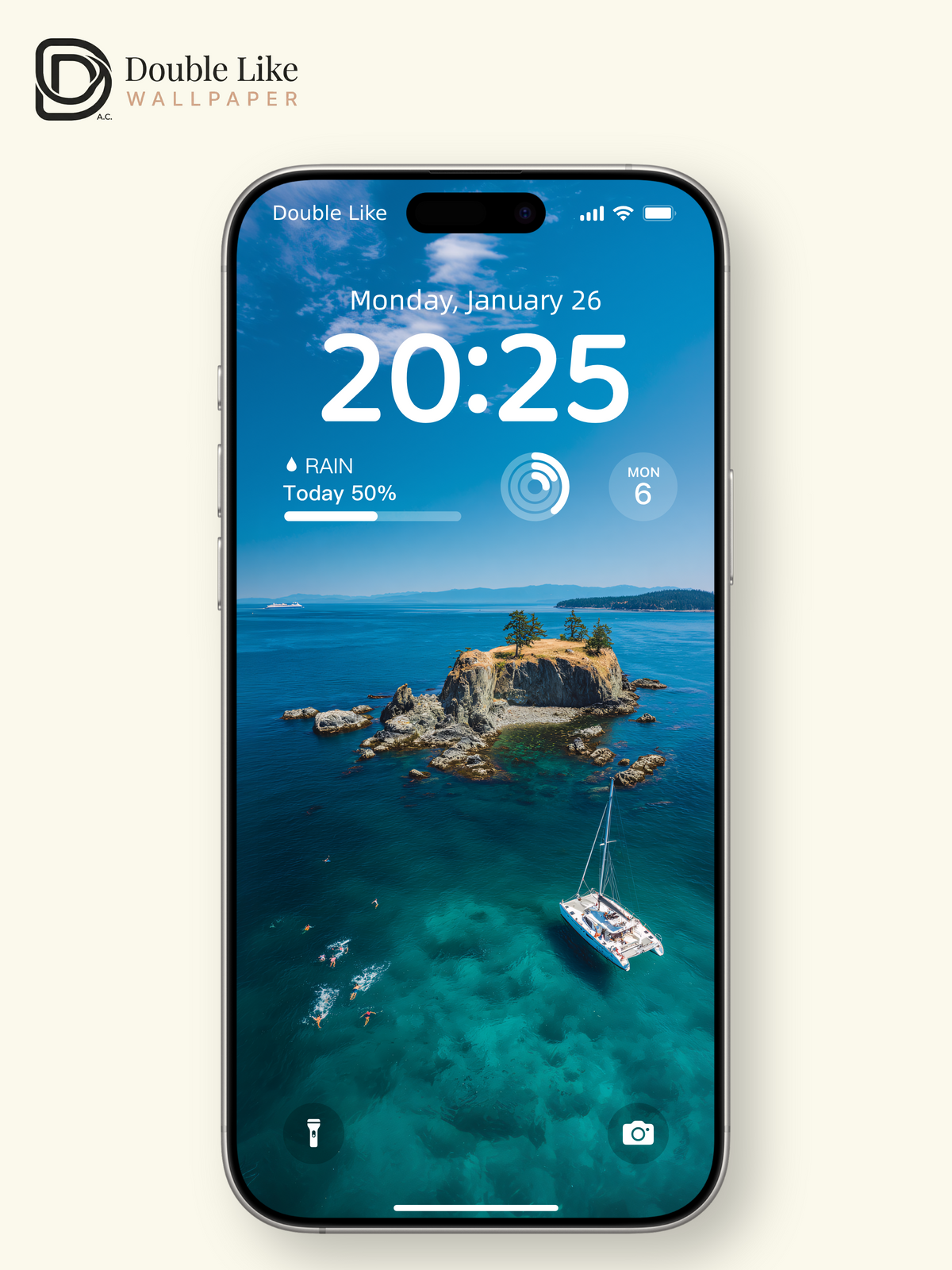 Turquoise Coastal Lagoon & Catamaran Sailboat Nature Wallpaper Pack [#JJ1307]