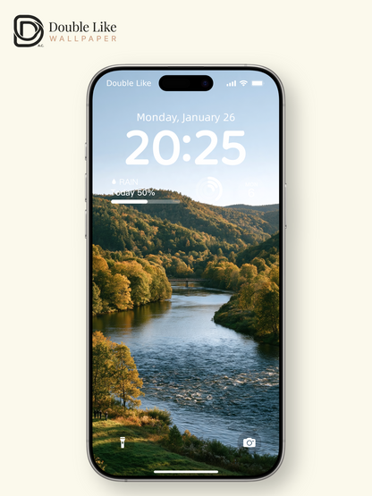 Autumn River Valley & Sunlit Forest Mountains Aesthetic Wallpaper Pack [#JJ1458]