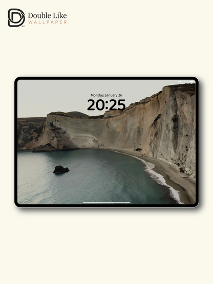 Morandi Coast Cliff Calming Landscape Wallpaper Pack [#ZMY368]