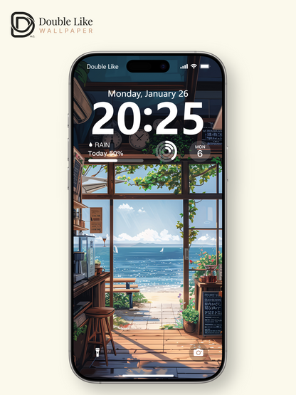 Seaside Coffee Shop Anime Inspired Aesthetic Wallpaper Pack [#WGF055]