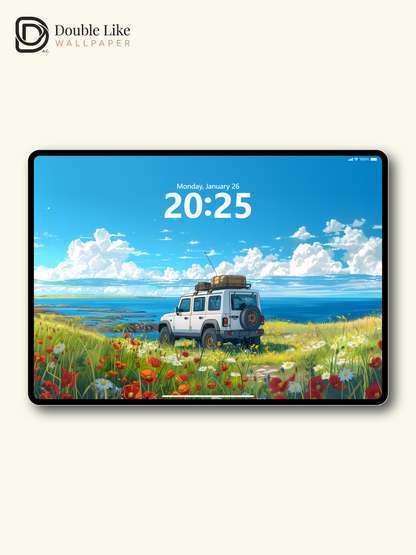 Coastal Wildflower Road Trip Summer Anime Aesthetic Wallpaper Pack [#WGF036]