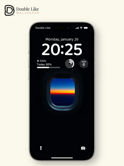 Airplane Window Sunset Minimal Dark Aesthetic Wallpaper Pack [#ZJY205]