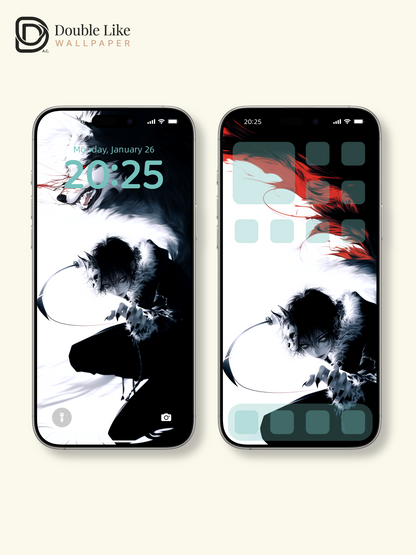 Dark Anime Wolf Mask Warrior Assassin Manga Aesthetic Wallpaper Pack [#HW1492]