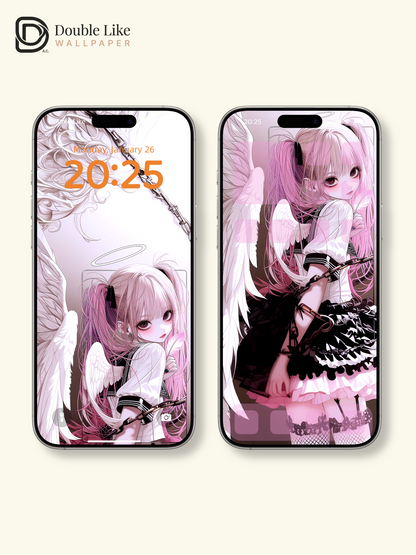 Dark Fantasy Angel & Demon Anime Couple Wallpaper Pack [#HW1525]