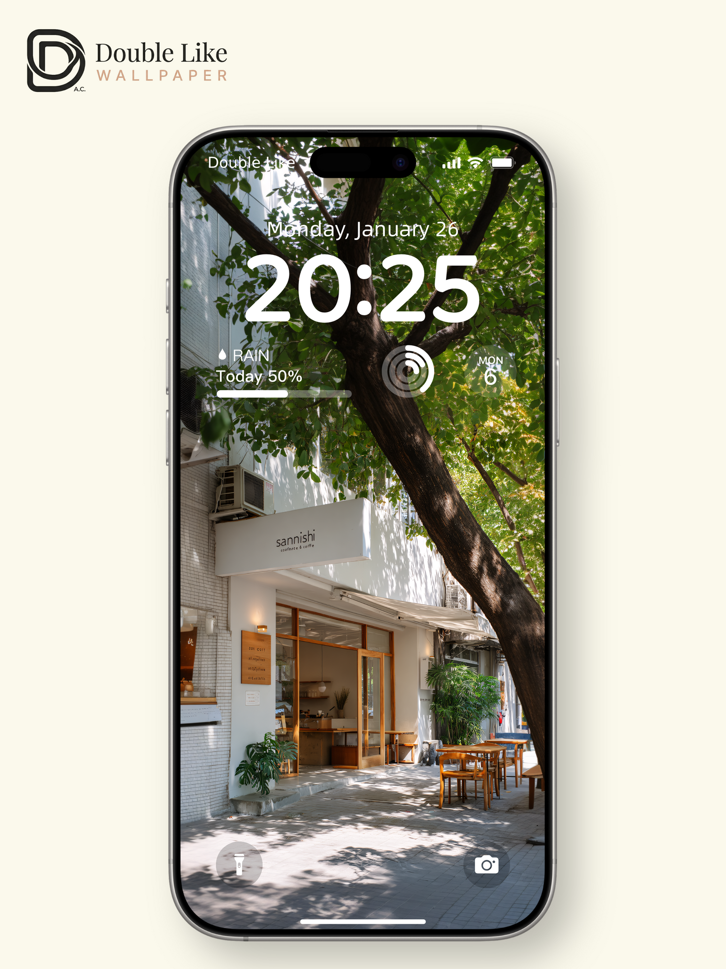 Sunlit Cafe Street Dappled Tree Shadow Aesthetic Wallpaper Pack    [#JJ1363]