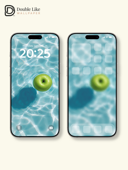 Refreshing Green Apple Sparkling Water Minimalist Wallpaper Pack [#ZJYX0858]