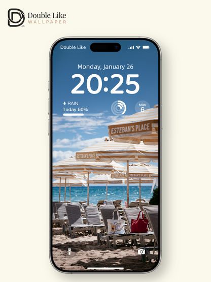 Sunny Summer Beach Resort Umbrellas Aesthetic Wallpaper Pack [#JJ1375]