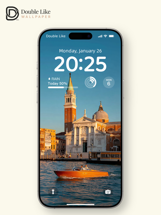Venice Grand Canal Golden Hour Speedboat Aesthetic Wallpaper Pack [#JJ1381]