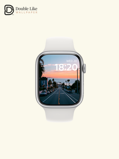 California Coastal Sunset Road & Palm Trees Aesthetic Wallpaper Pack [#JJ1354]