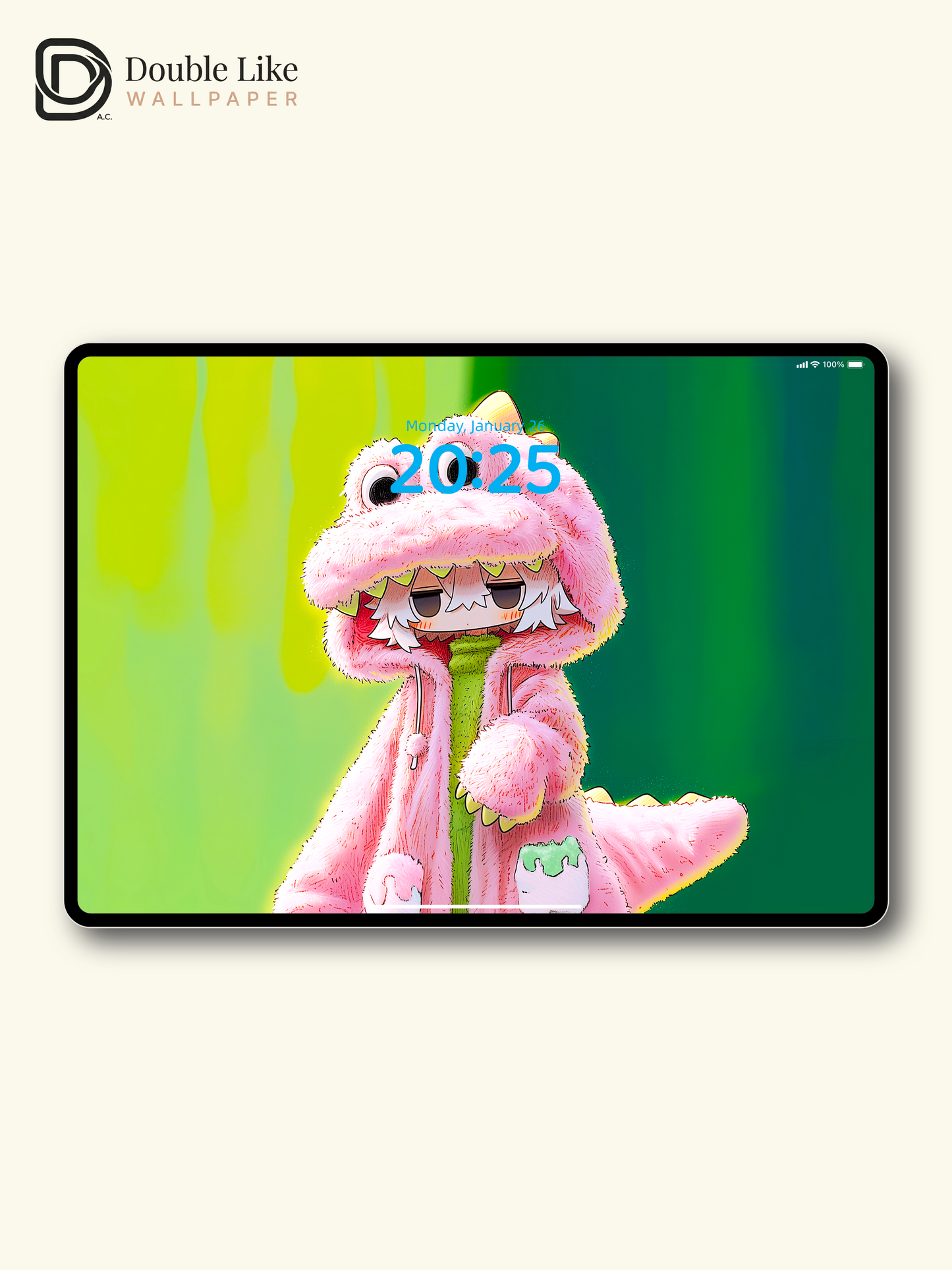 Cute Pink Dinosaur Onesie Anime Character Wallpaper Pack [#GG1408]