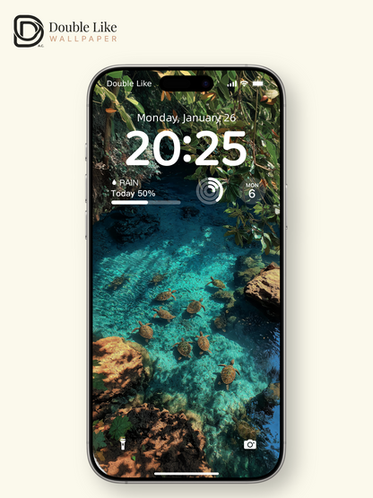 Crystal Lagoon Sea Turtles Paradise Coastal Wallpaper Pack [#JJ1318]