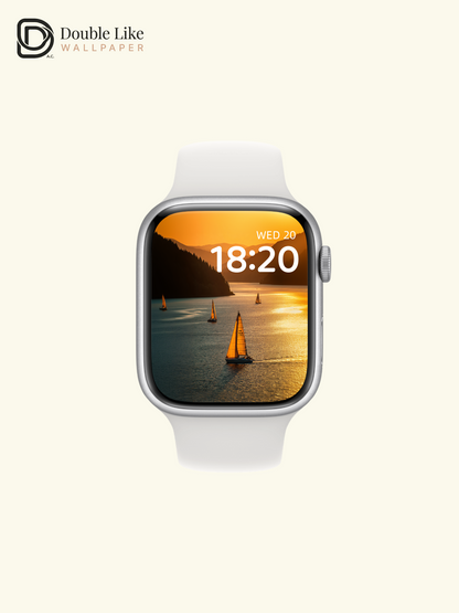 Golden Hour Fjord Sailboats Mountain Lake Aesthetic Wallpaper Pack [#JJ1400]
