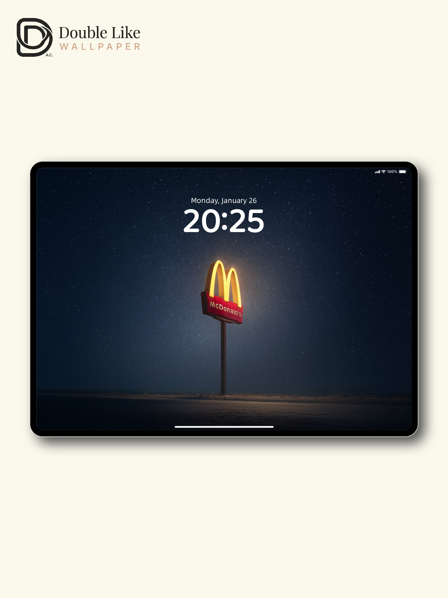 Starry Night Highway Glowing McDonald's Sign Aesthetic Wallpaper Pack [#JJ21013]
