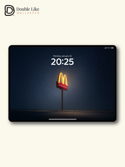 Starry Night Highway Glowing McDonald's Sign Aesthetic Wallpaper Pack [#JJ21013]