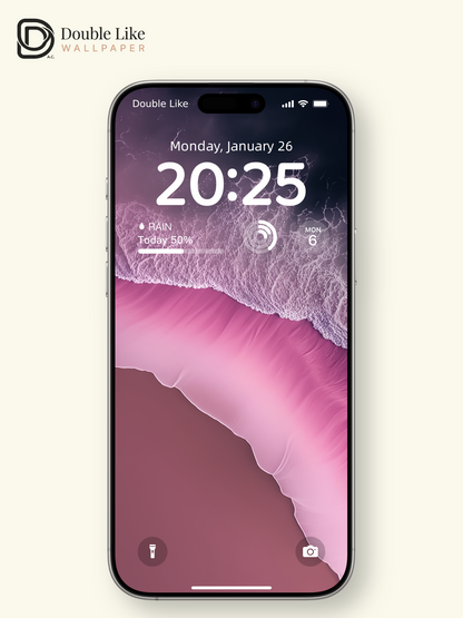Pink Dreamy Ocean Waves Minimalist Aesthetic Landscape Wallpaper Pack [#ZMY534]