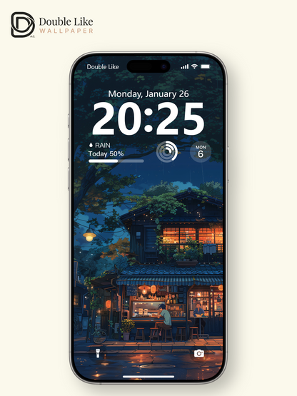 Cozy Rainy Night Japanese Cafe Anime Aesthetic Wallpaper Pack [#WGF108]