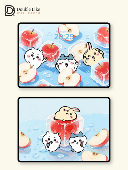 Icy Apple Summer – Kawaii Cool Down Wallpaper Set [#CKW455]