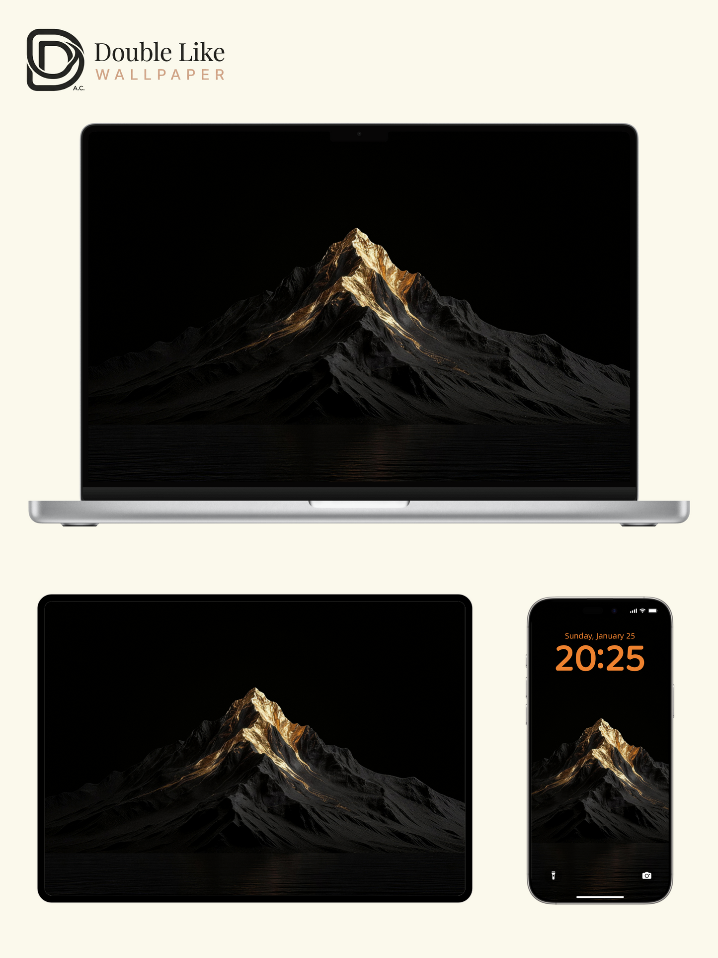 Black Gold Gilded Mountain Aesthetic Wallpaper Pack [#LFHL30309]