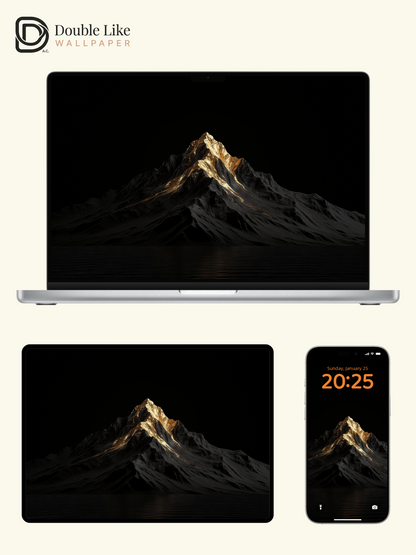 Black Gold Gilded Mountain Aesthetic Wallpaper Pack [#LFHL30309]