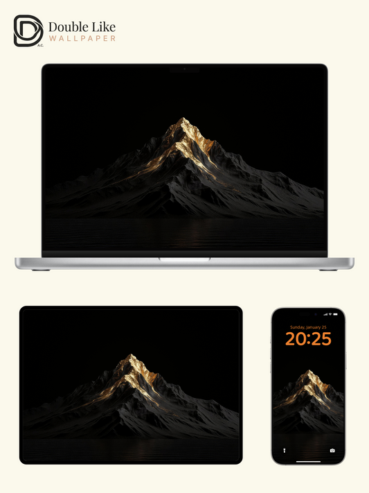 Black Gold Gilded Mountain Aesthetic Wallpaper Pack [#LFHL30309]