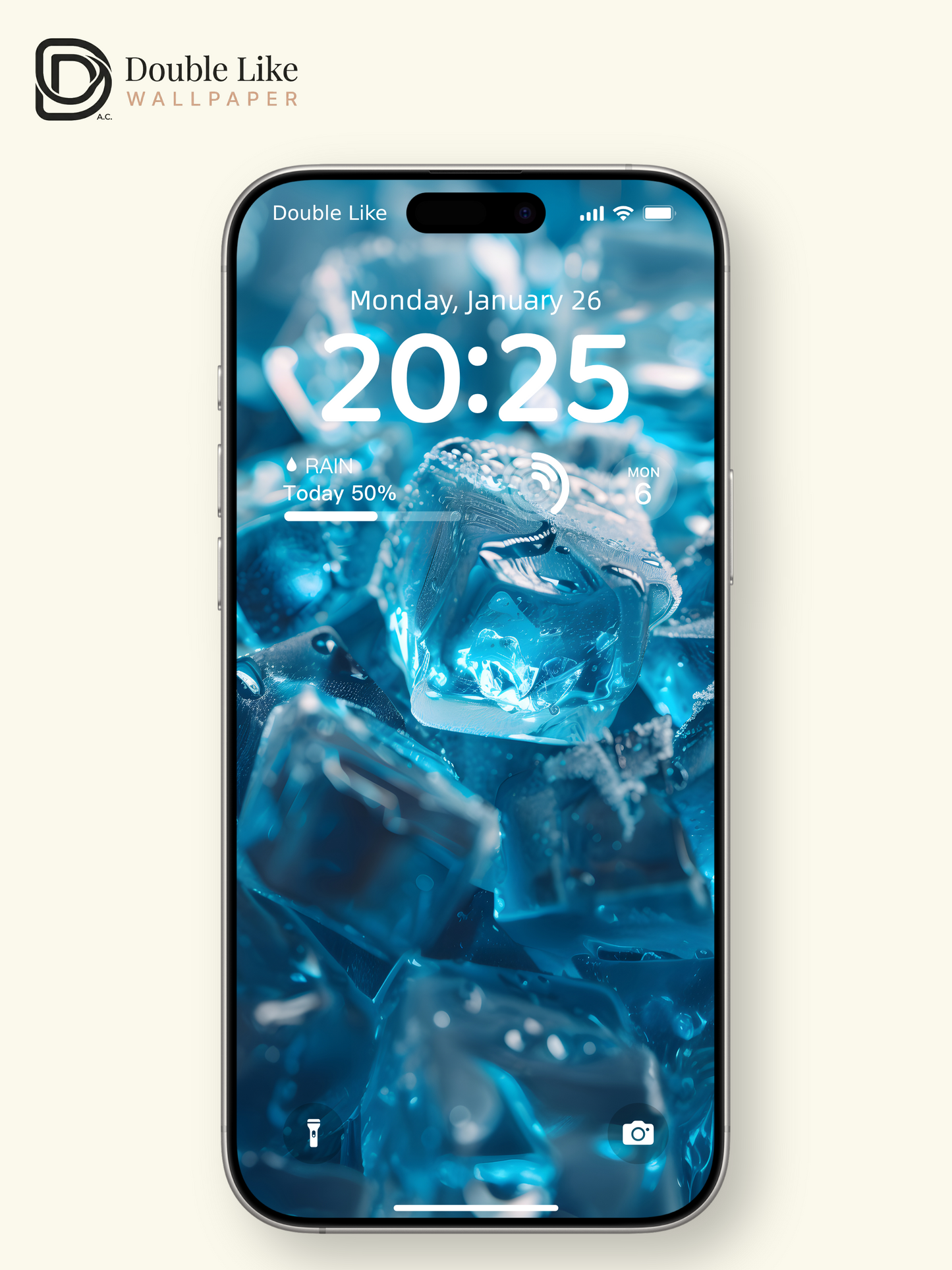 Refreshing Blue Ice Cubes Calm Summer Aesthetic Wallpaper Pack [#ZJYX0233]
