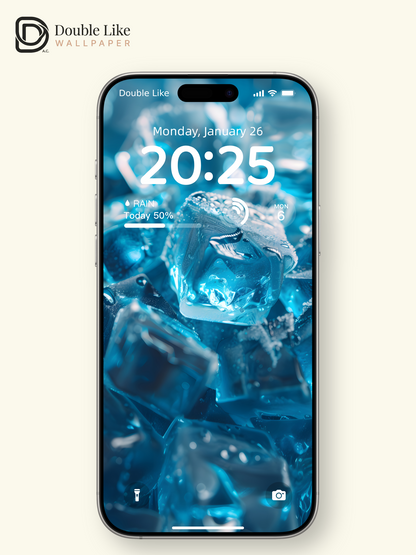 Refreshing Blue Ice Cubes Calm Summer Aesthetic Wallpaper Pack [#ZJYX0233]