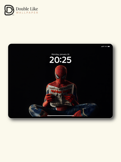 Funny Spider-Man Reading Newspaper Dark Aesthetic Wallpaper Pack [#ZJY496]