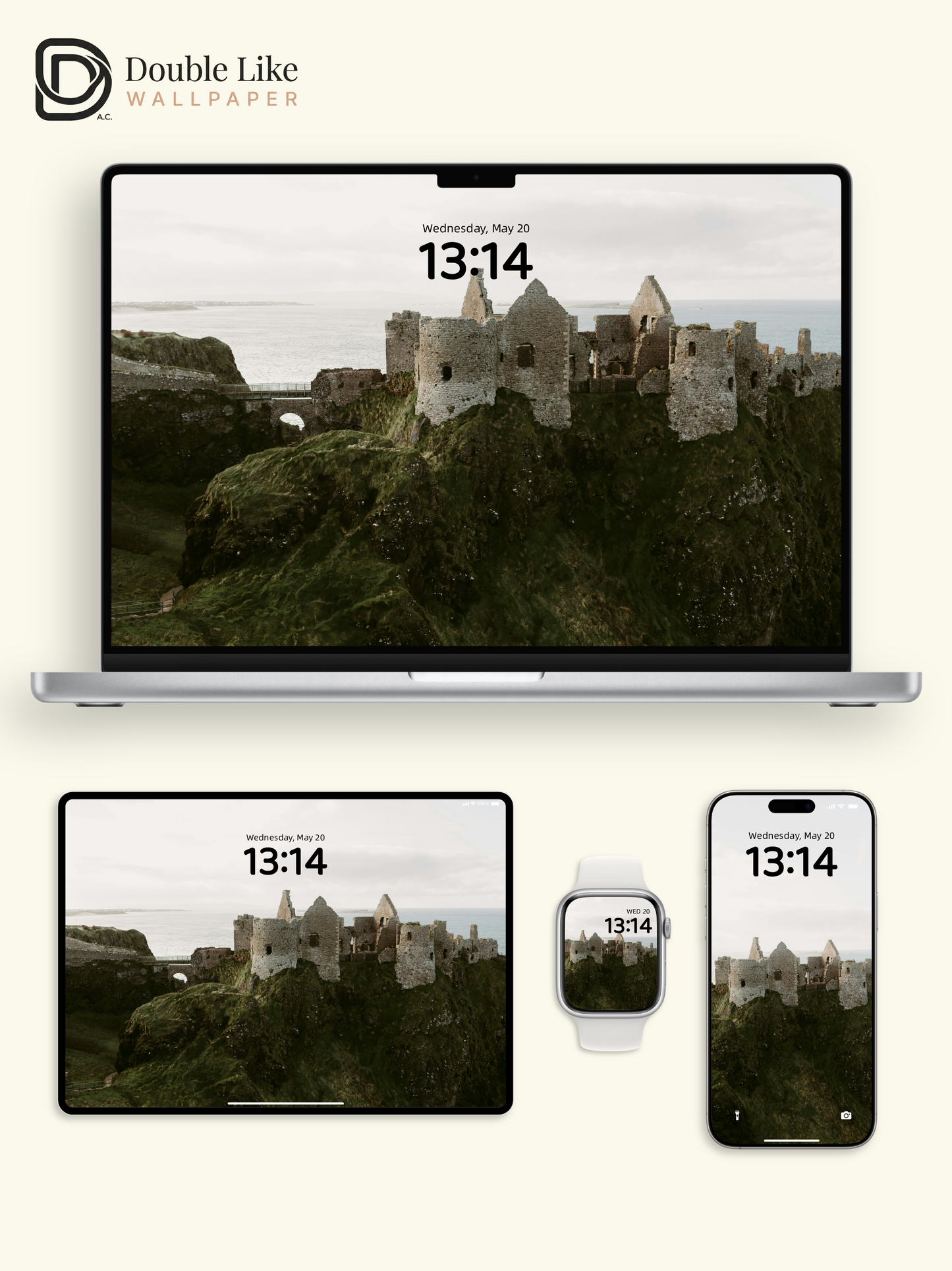 Vintage Medieval Castle Cliff Coastline Aesthetic Minimalist Wallpaper Pack [#ZMY452]