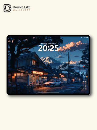 Sunset Mount Fuji Japanese Village AE86 Sports Car Anime Aesthetic Wallpaper Pack [#WGF101]
