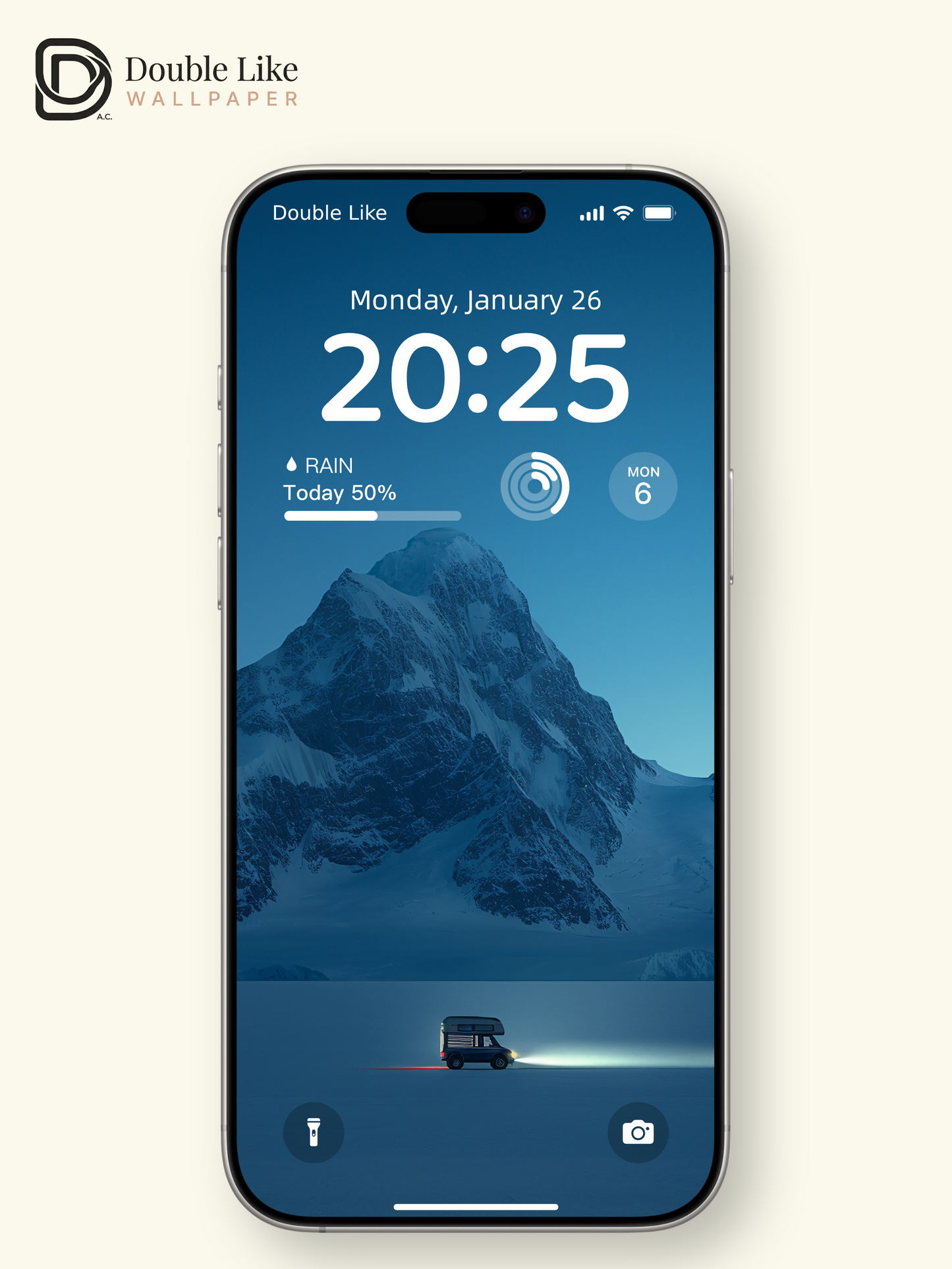 Minimal Snow Mountain Adventure Van Dawn Ambient Landscape Wallpaper Pack [#JJ1218]