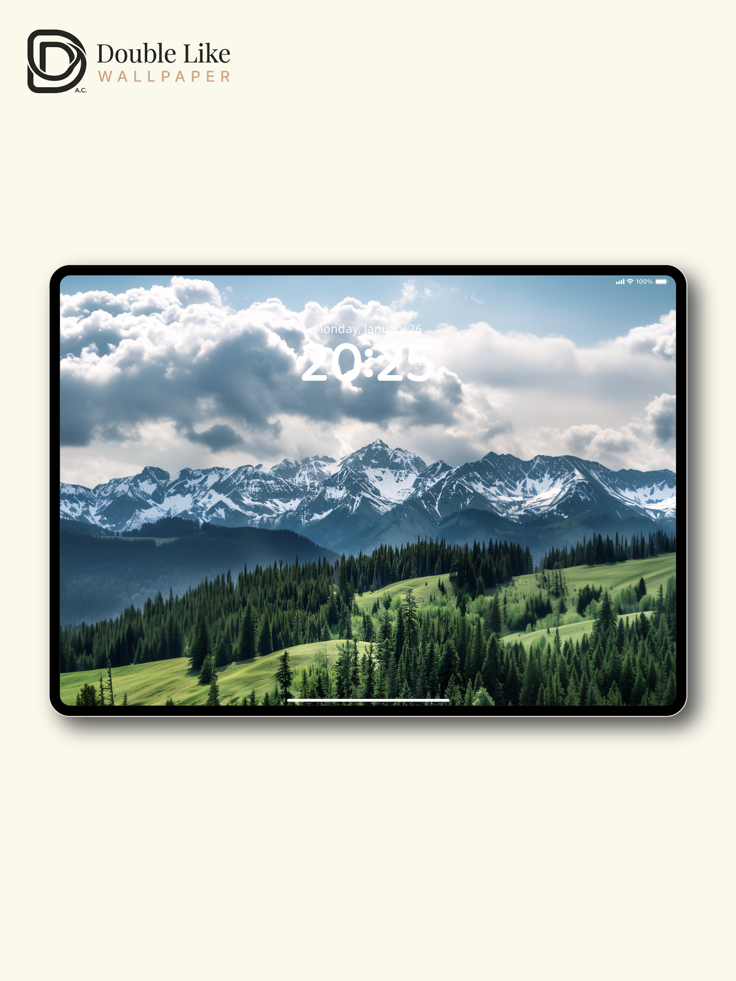 Majestic Mountain Peak & Evergreen Forest Landscape Wallpaper Pack [#JJ1338]