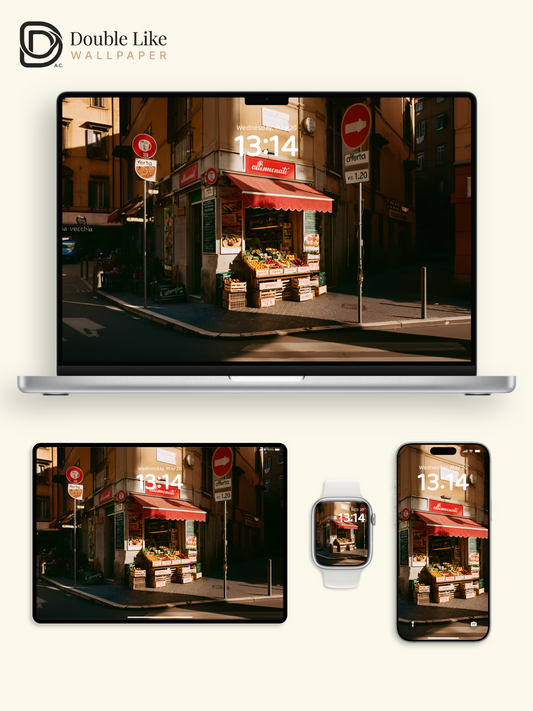 Italian Vintage Street Corner Grocery Aesthetic Wallpaper Pack [#JJ1409]