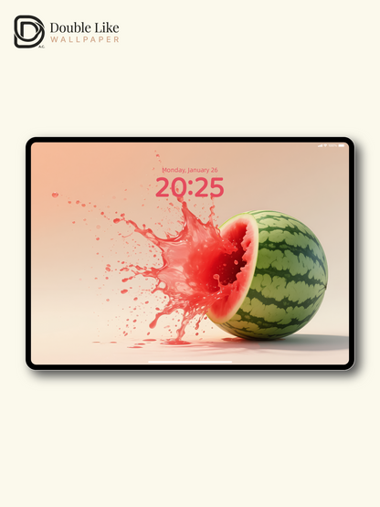 Splashing Watermelon Juice Summer Fruit Minimalist Aesthetic Wallpaper Pack [#ZMY225]
