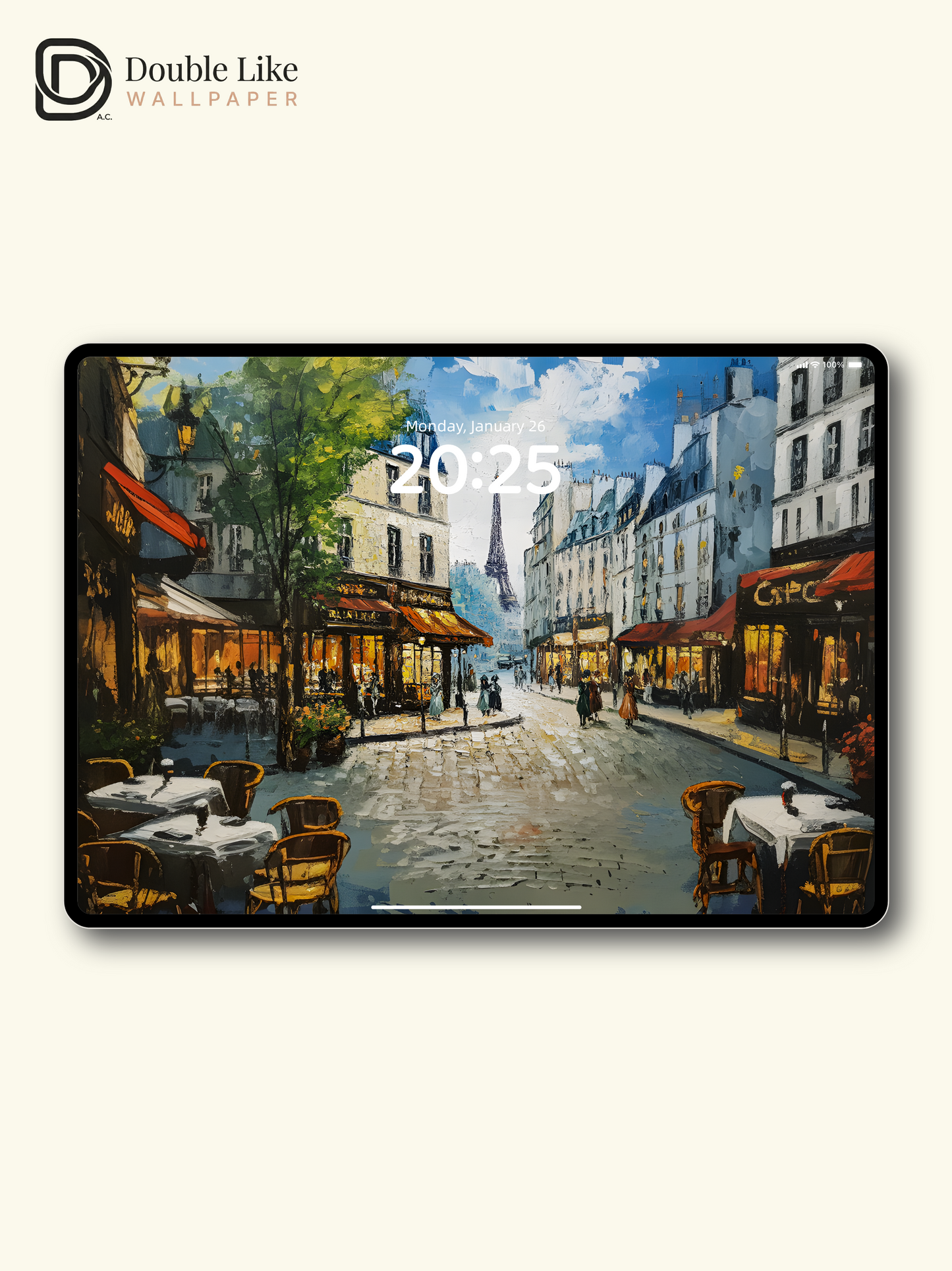 Romantic Paris Street Eiffel Tower Oil Painting Full Wallpaper Set [#ZMY007]