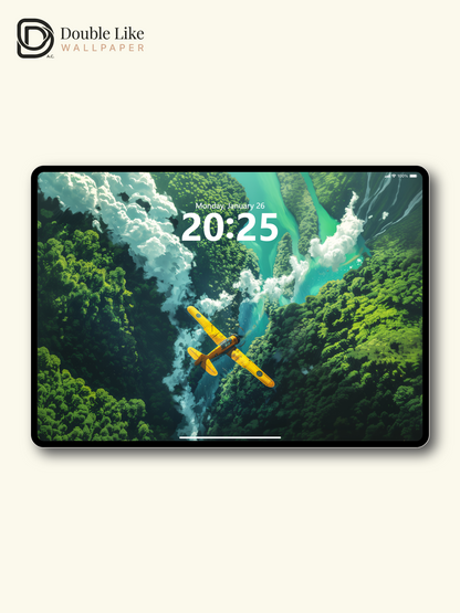 Yellow Airplane Forest River Anime Inspired Aesthetic Wallpaper Pack [#WGF062]