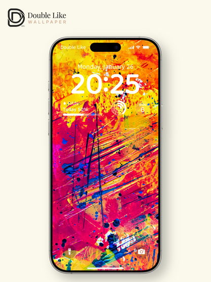 Abstract Acrylic Splatter Neon Yellow and Magenta Vibrant Wallpaper Pack [#ZMY493]
